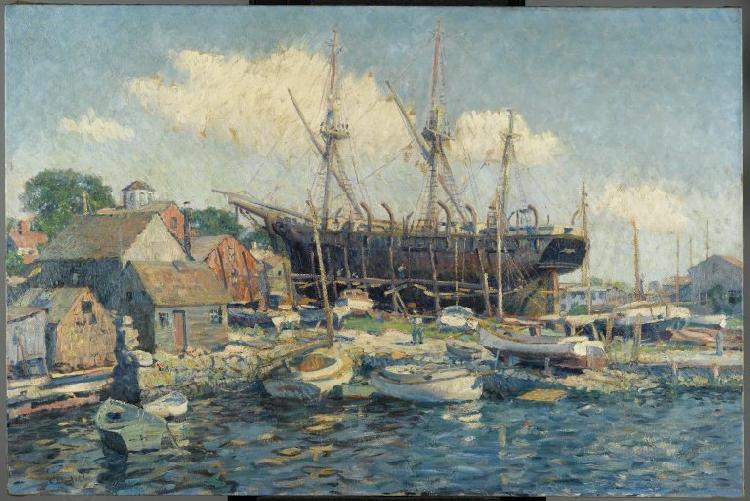Clifford Warren Ashley A Whaleship on the Marine Railway at Fairhaven China oil painting art
